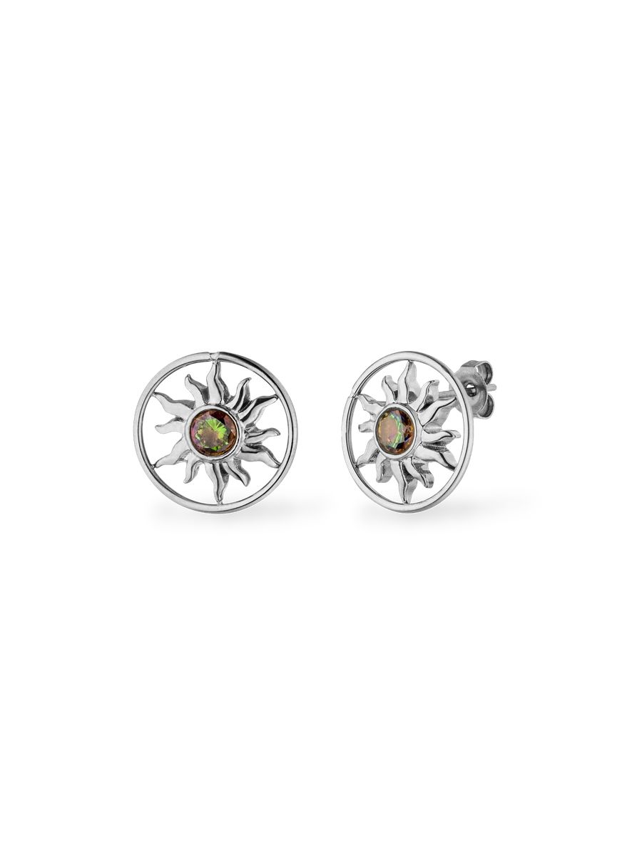 Sonnenstrahl Ohrstecker mit Zirkonia