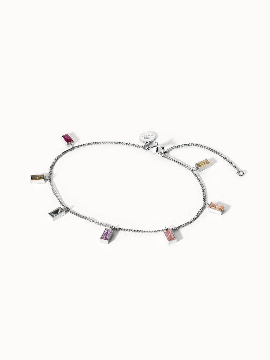 Regenbogen Kristall Charm Armband
