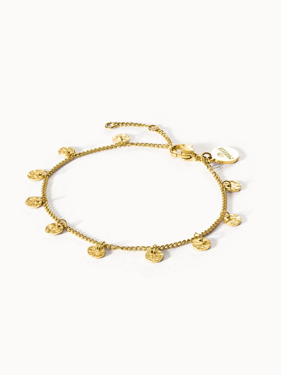 Zierliches Goldmünzen-Charm-Armband