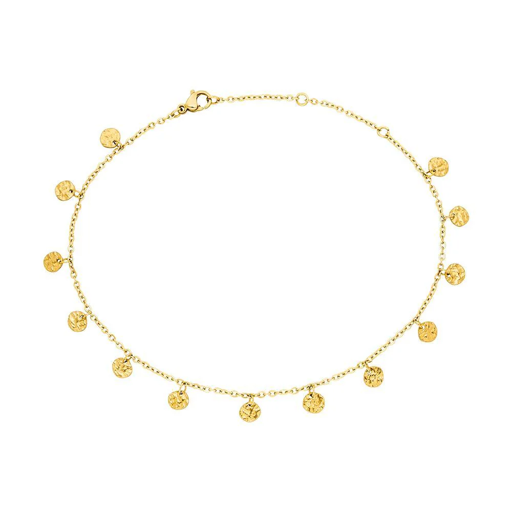 Münz-Fußkettchen mit goldenem Finish