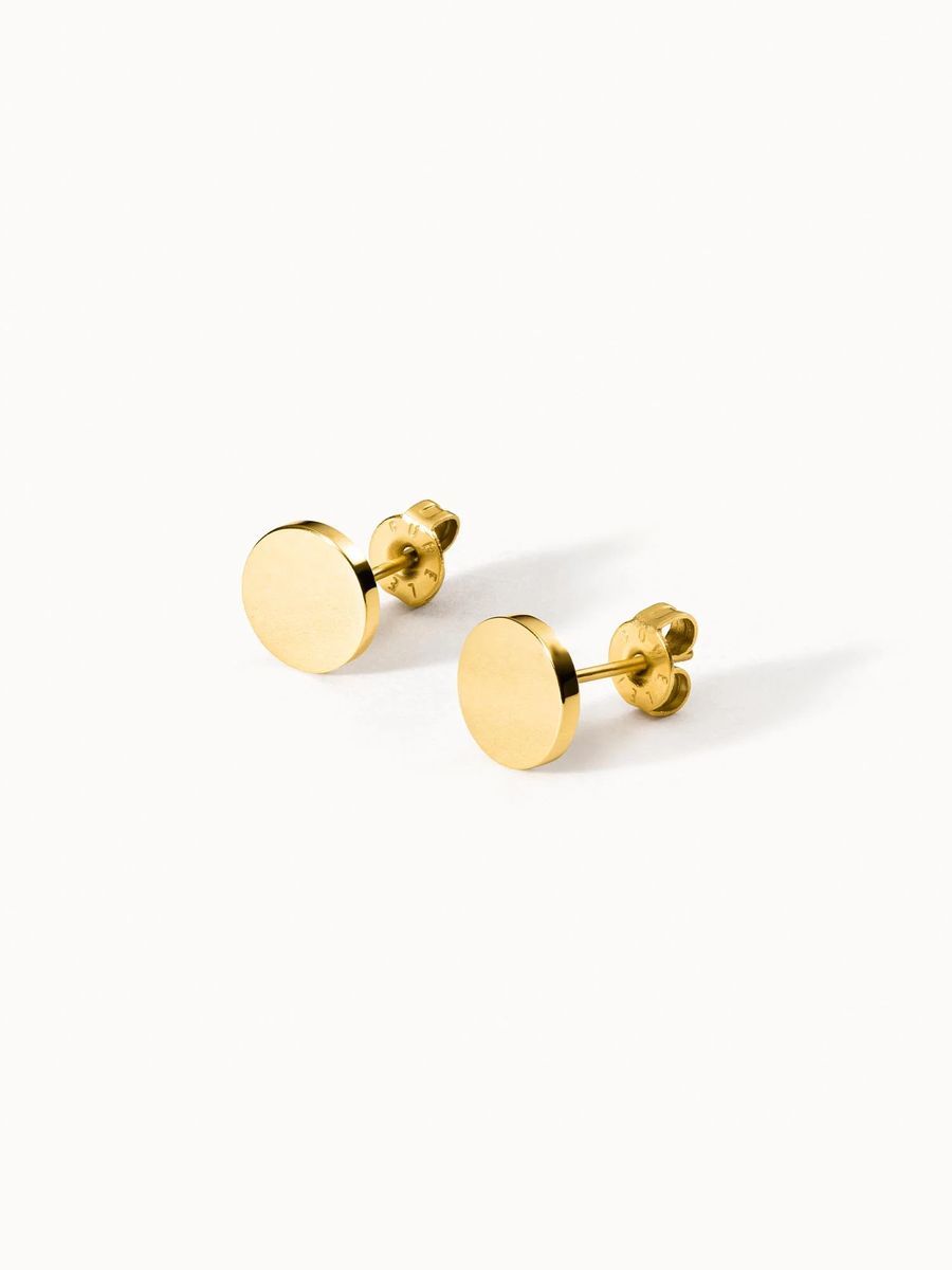 Einfache goldene Scheibenohrstecker