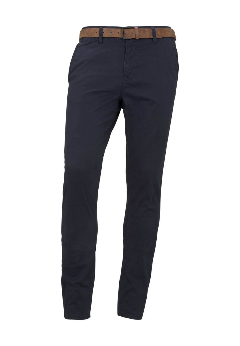 Herren Slim Fit Chinohose mit Gürtel