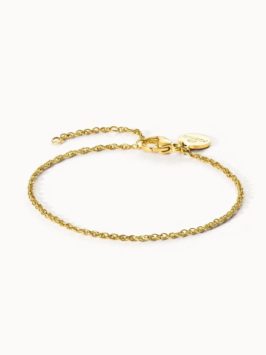 Feines goldenes Kettenarmband, verstellbare Länge