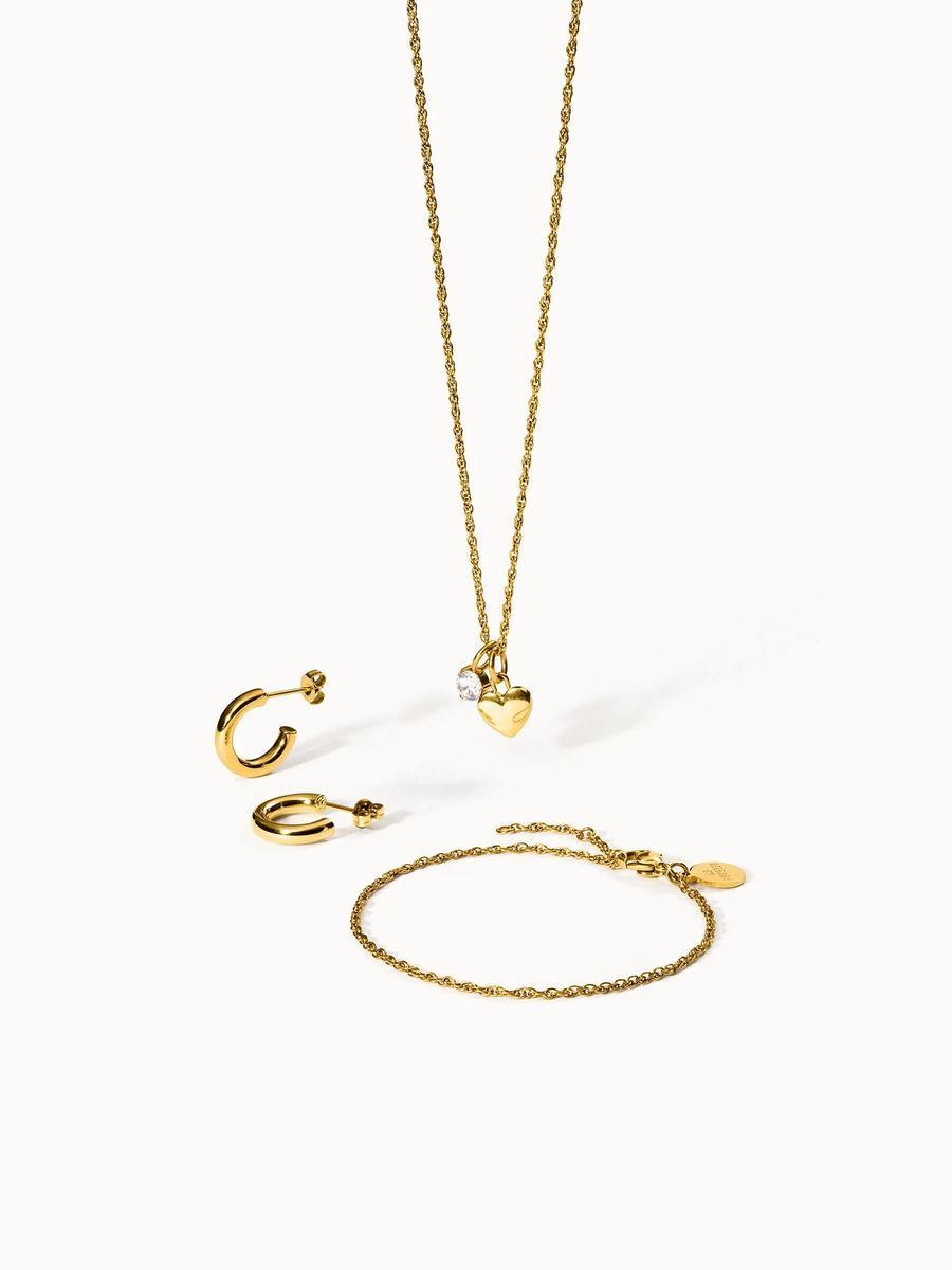 Gold Schmuckset mit Herzanhänger