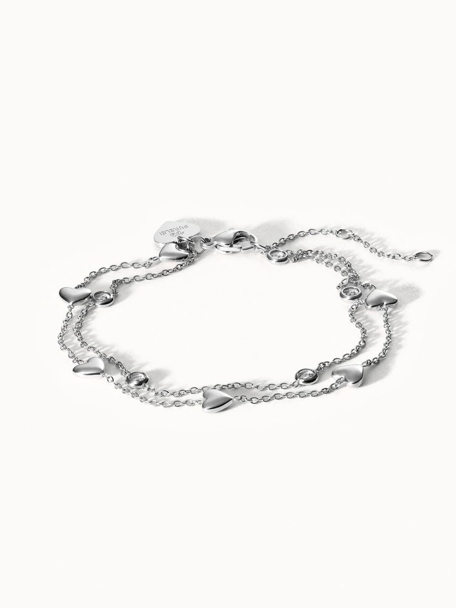 Zierliches Gold Herz Charm Armband