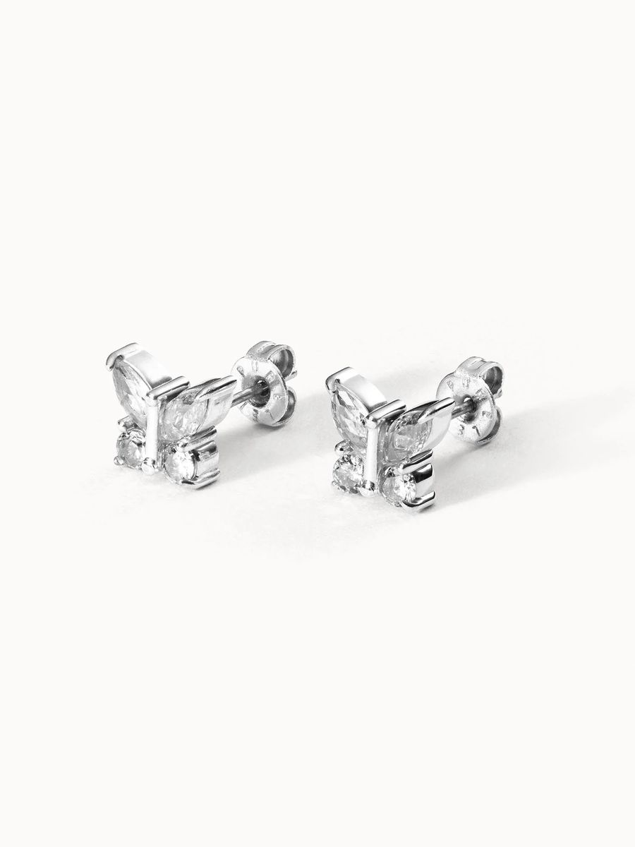 Schmetterling Ohrstecker mit Zirkonia