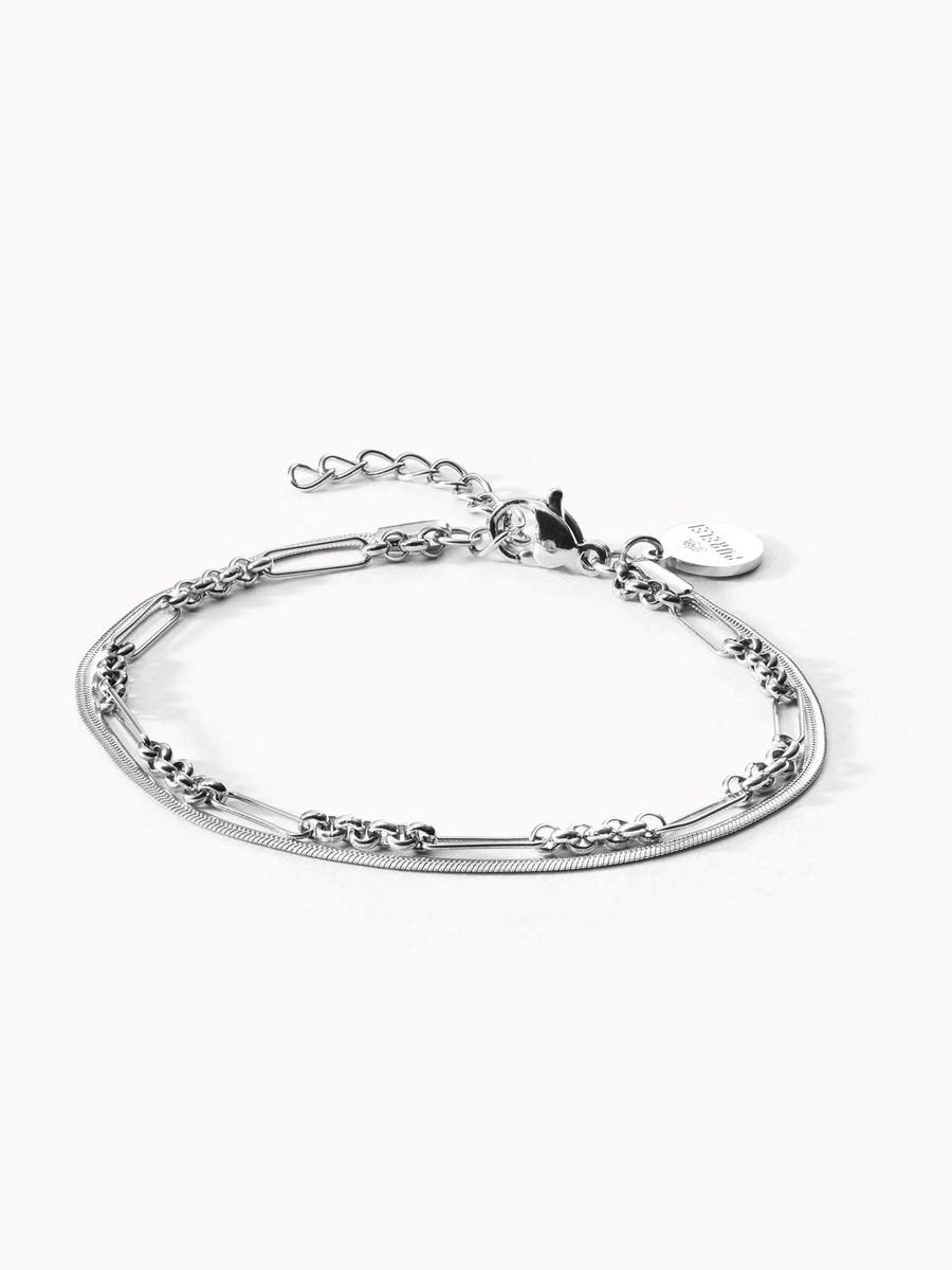 Mehrreihiges Kettenarmband in Goldton
