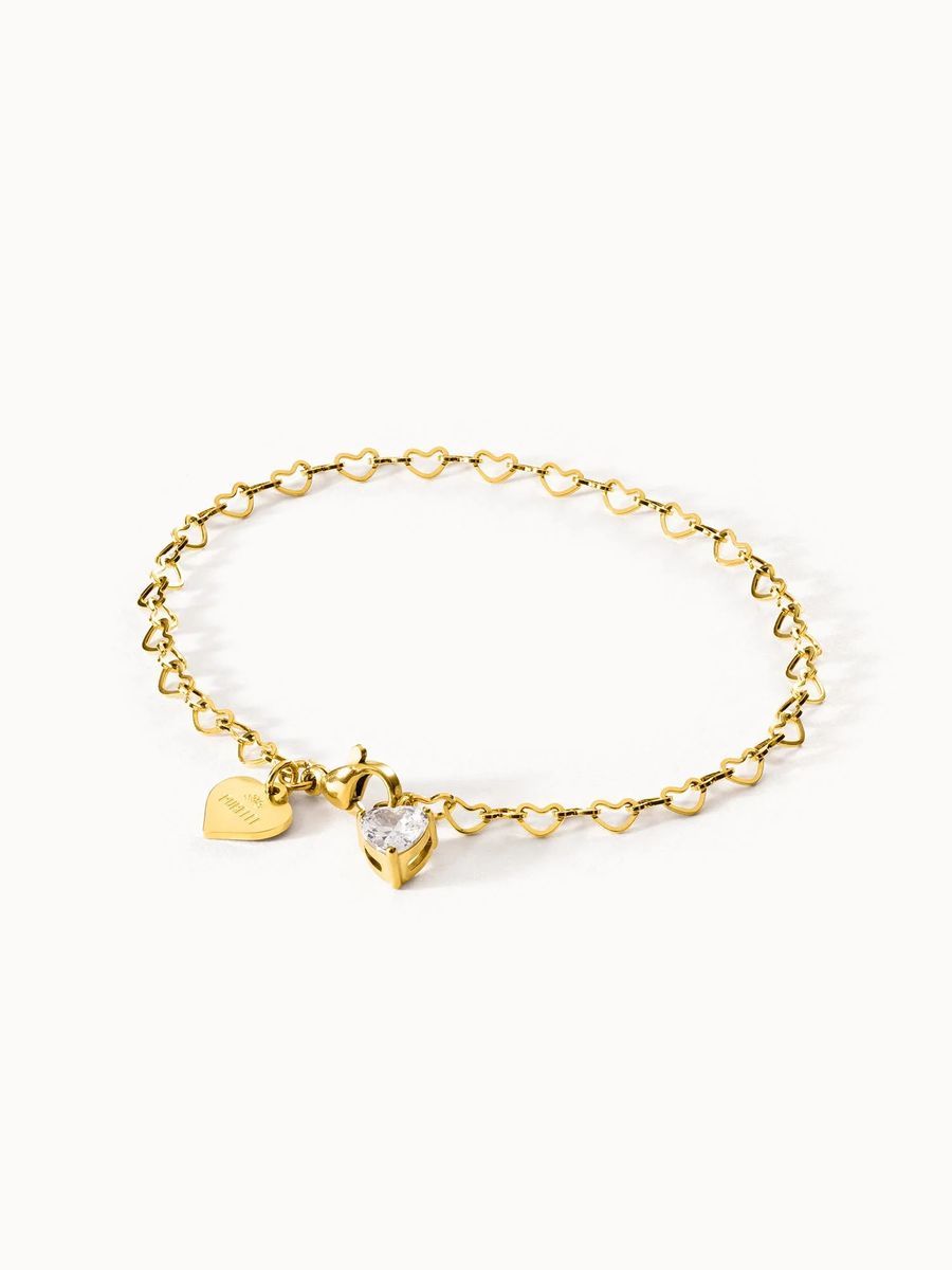 Herzkettenarmband mit Edelsteinanhänger