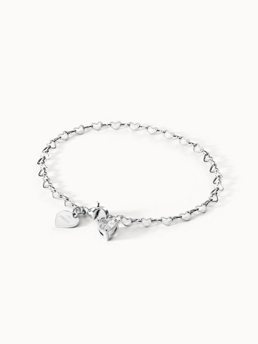 Herzkettenarmband mit Edelsteinanhänger