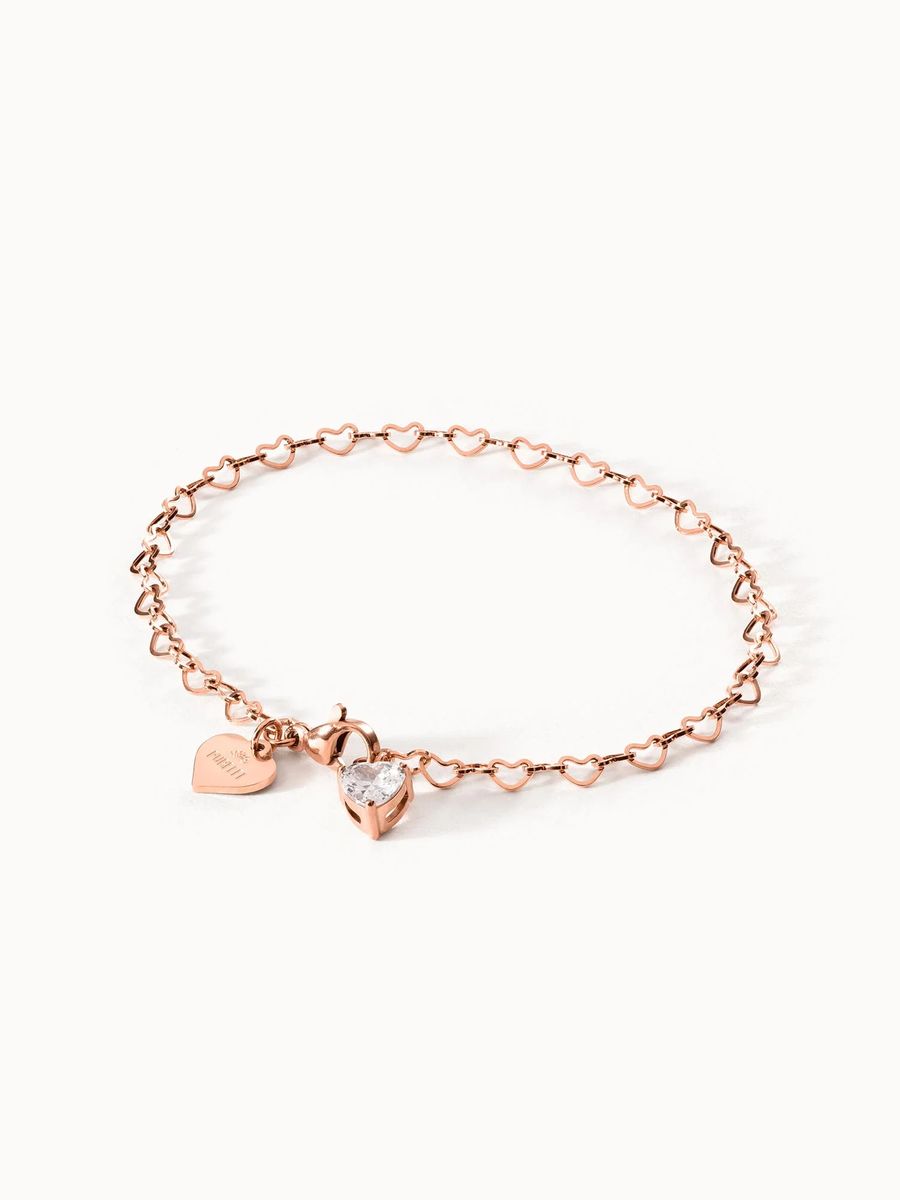 Herzkettenarmband mit Edelsteinanhänger