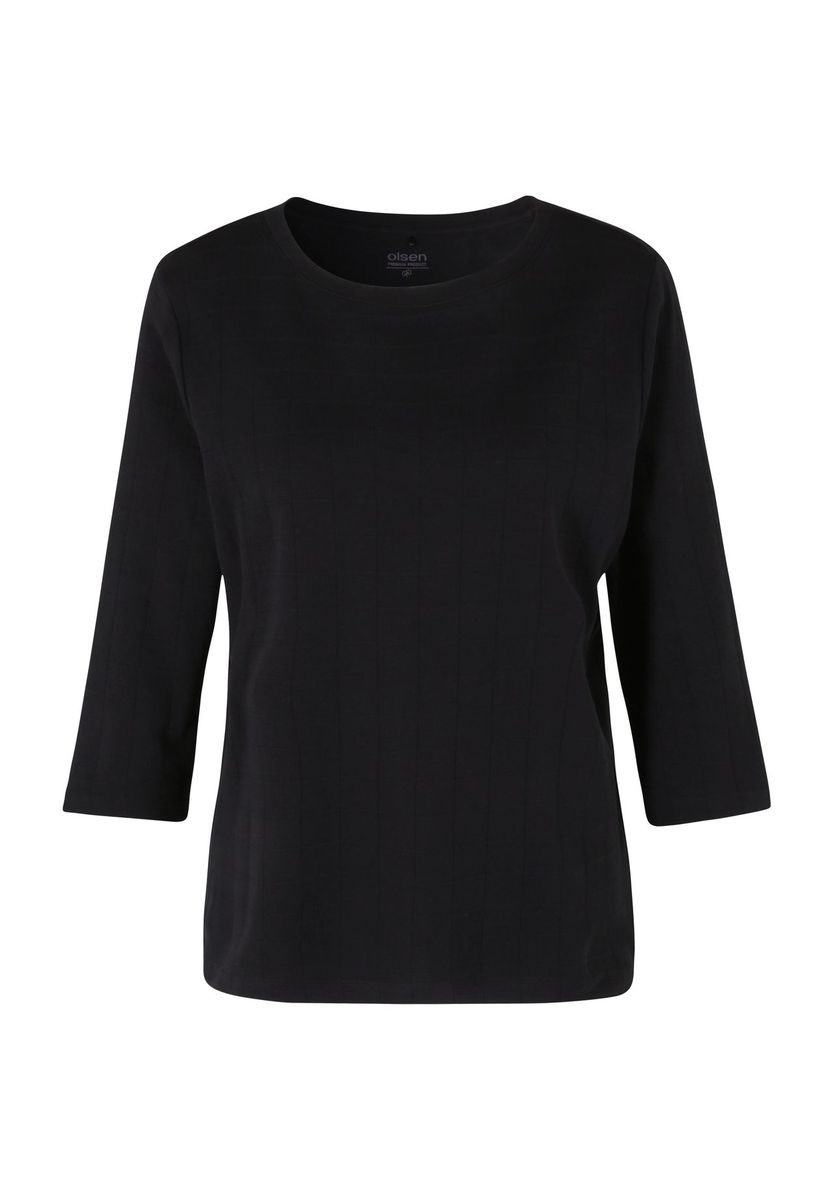 Schwarzes Damen Jacquard Strickoberteil