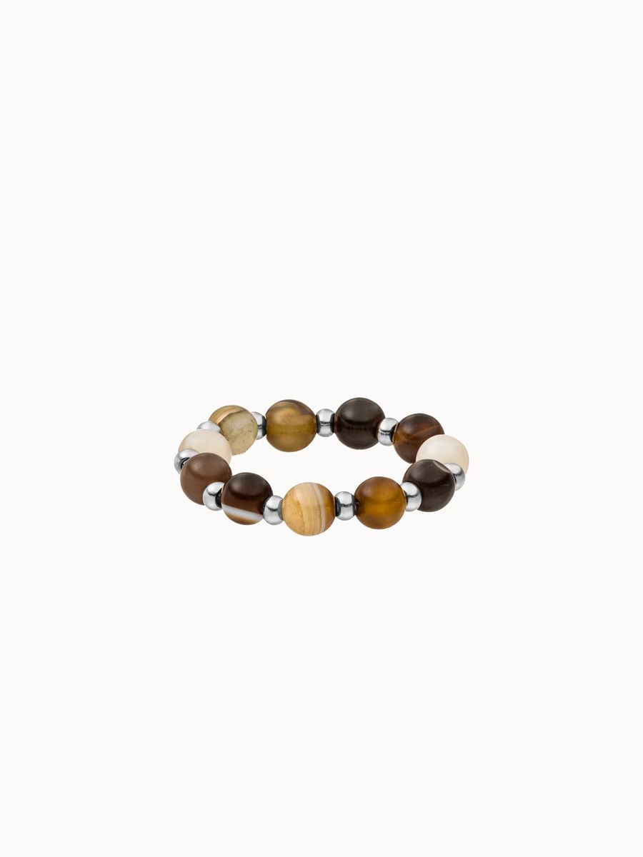 Naturstein Perlen Stretch Ring