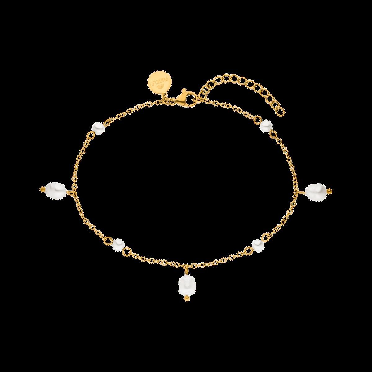 Elegante Goldene Perlen-Fußkette
