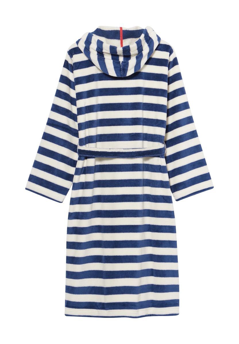 Sanetta Bademantel, Streifen-Design, aufgesetzte Taschen, für Kinder, blau|weiß, 104