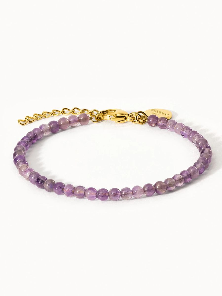 Amethyst-Armband mit goldenen Akzenten