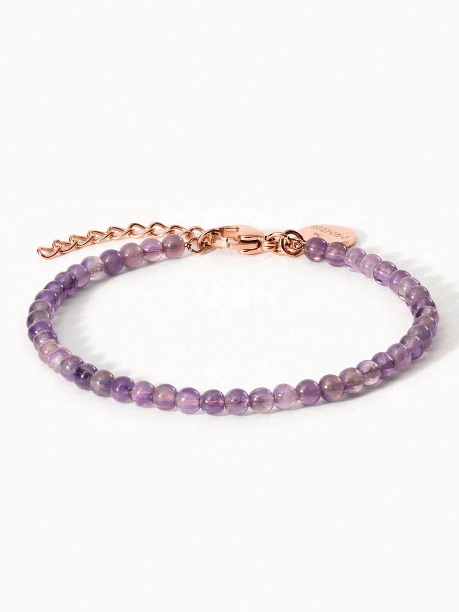 Amethyst-Armband mit goldenen Akzenten