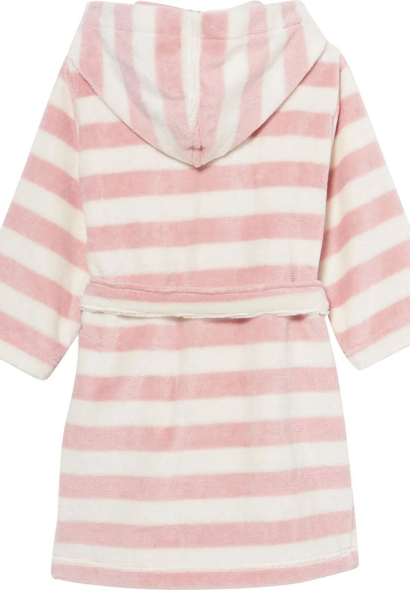Sanetta Bademantel, Kapuze, Streifen-Design, für Kinder, rosa|weiß, 104