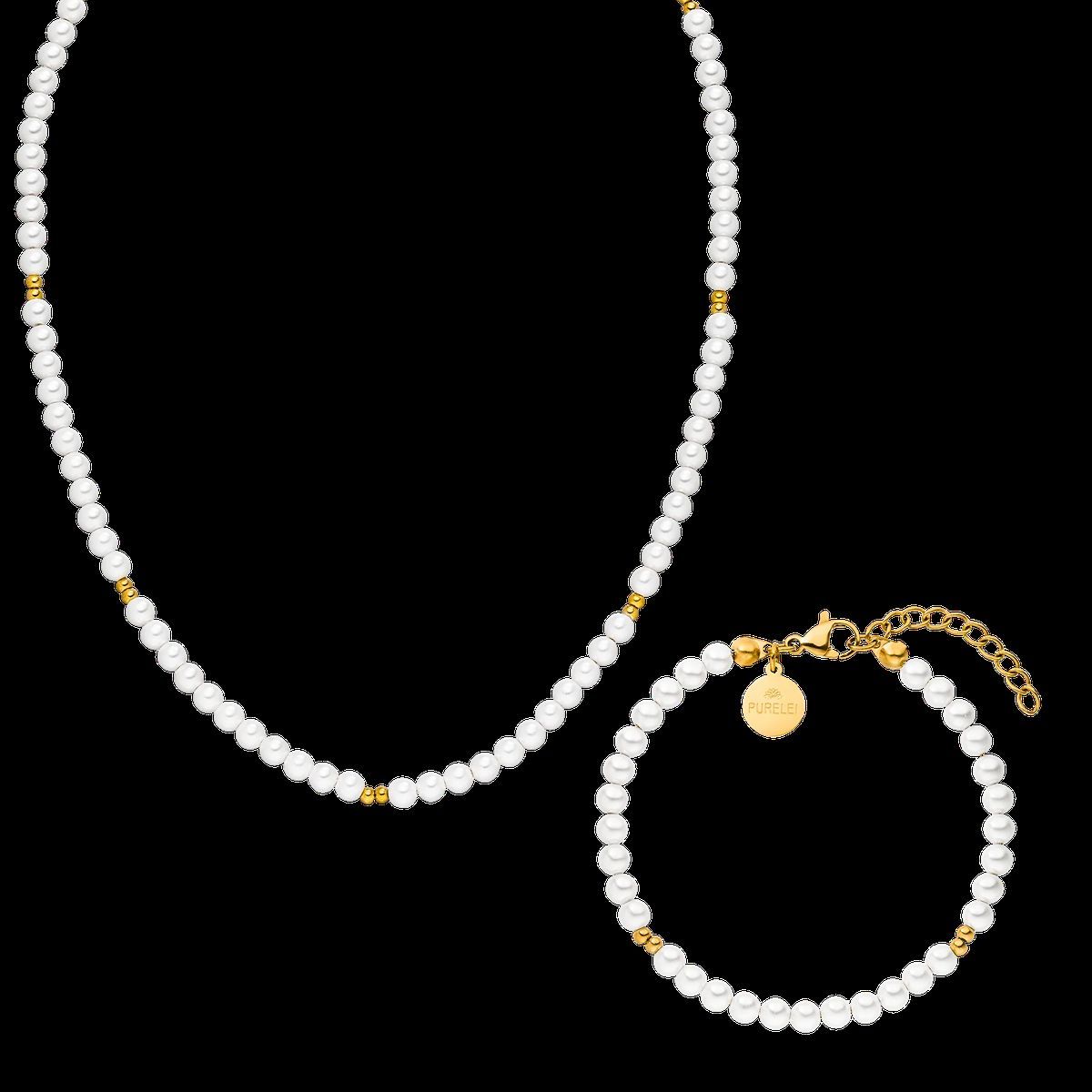 Perlenkette und Armband Set