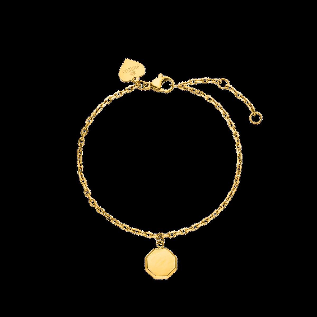 Goldfarbenes achteckiges Armband verstellbar