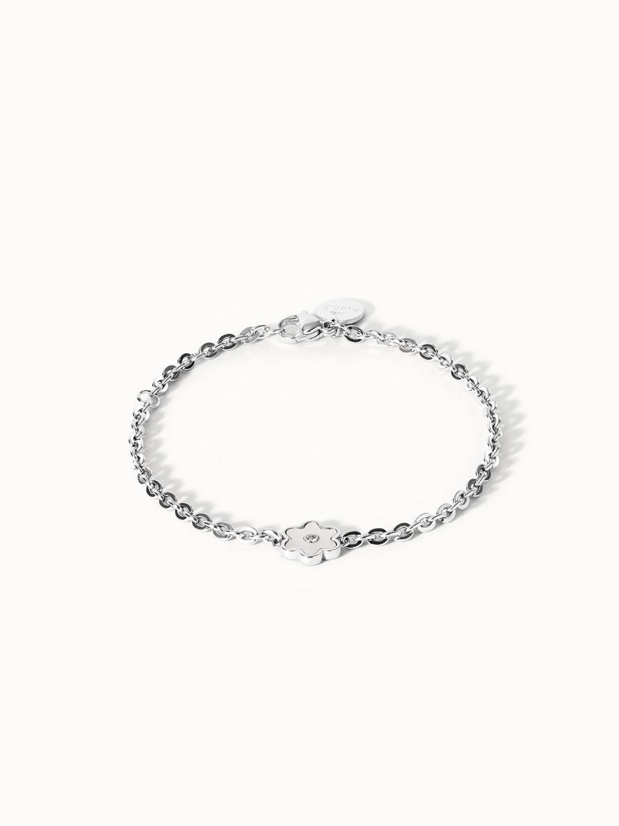 Zartes Goldketten-Armband mit Blume