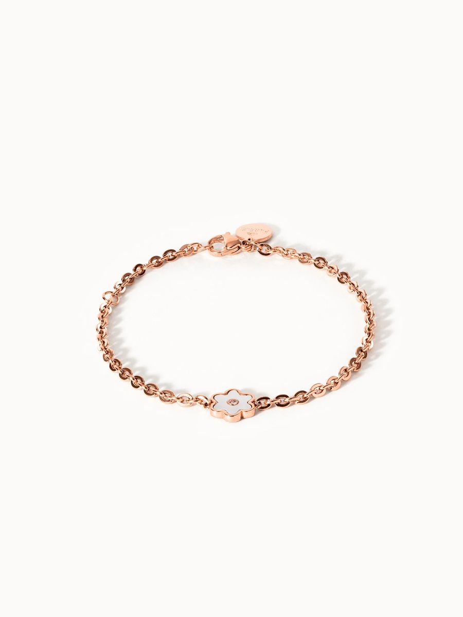Zartes Goldketten-Armband mit Blume