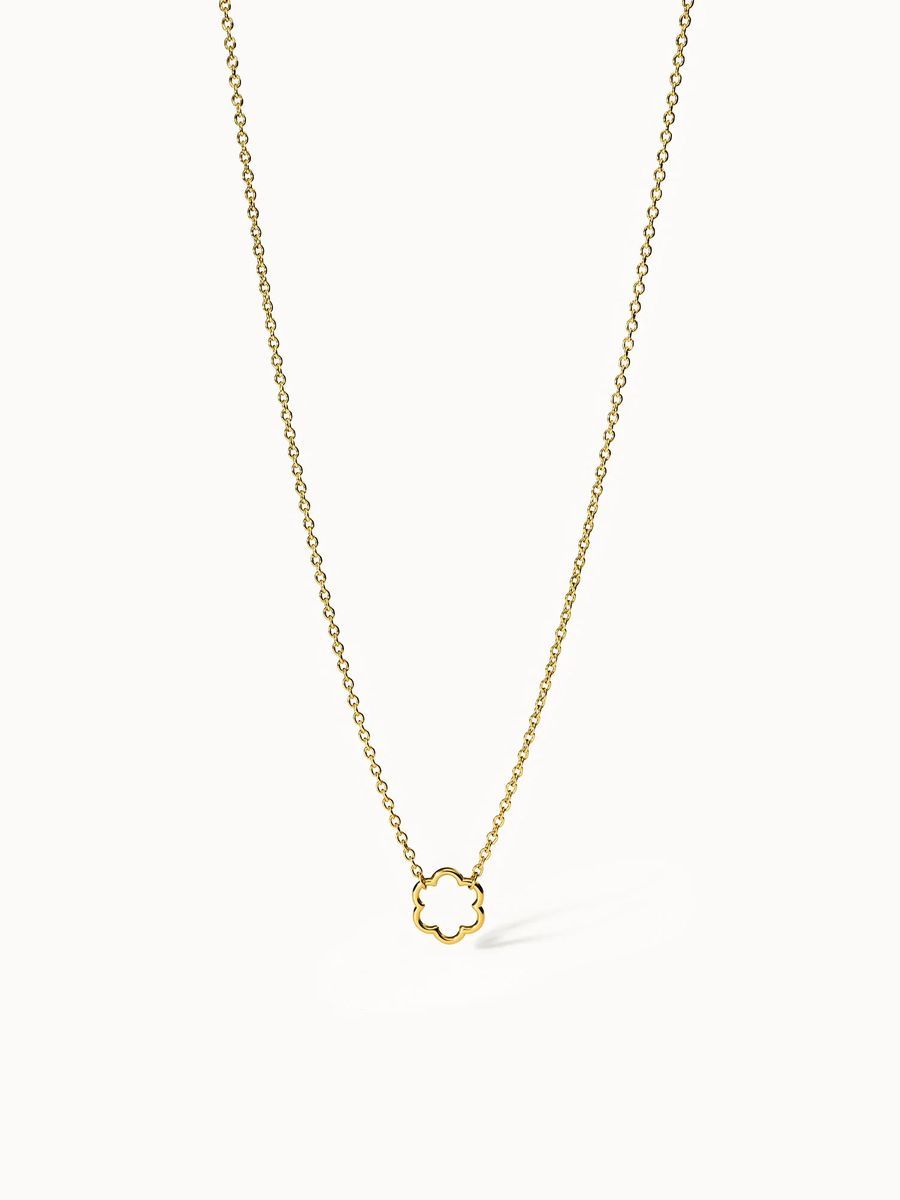 Halskette mit Blütenanhänger in Gold