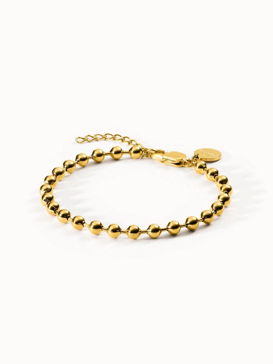 Goldenes Kugelarmband, verstellbare Länge