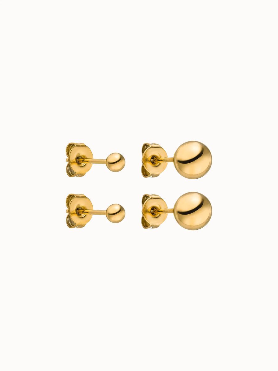 Gold Kugel Ohrstecker Set