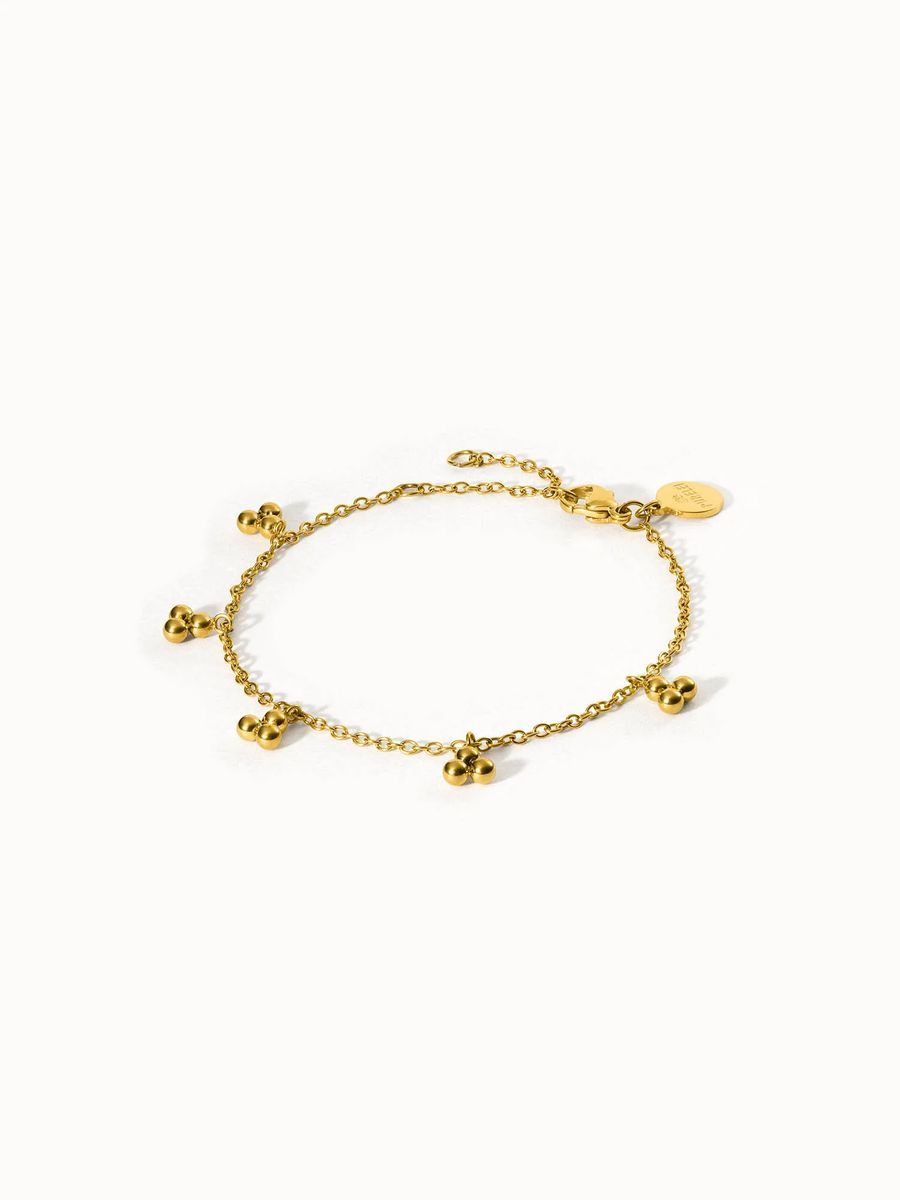 Zierliches goldenes Armband mit Saatkorn-Perlen