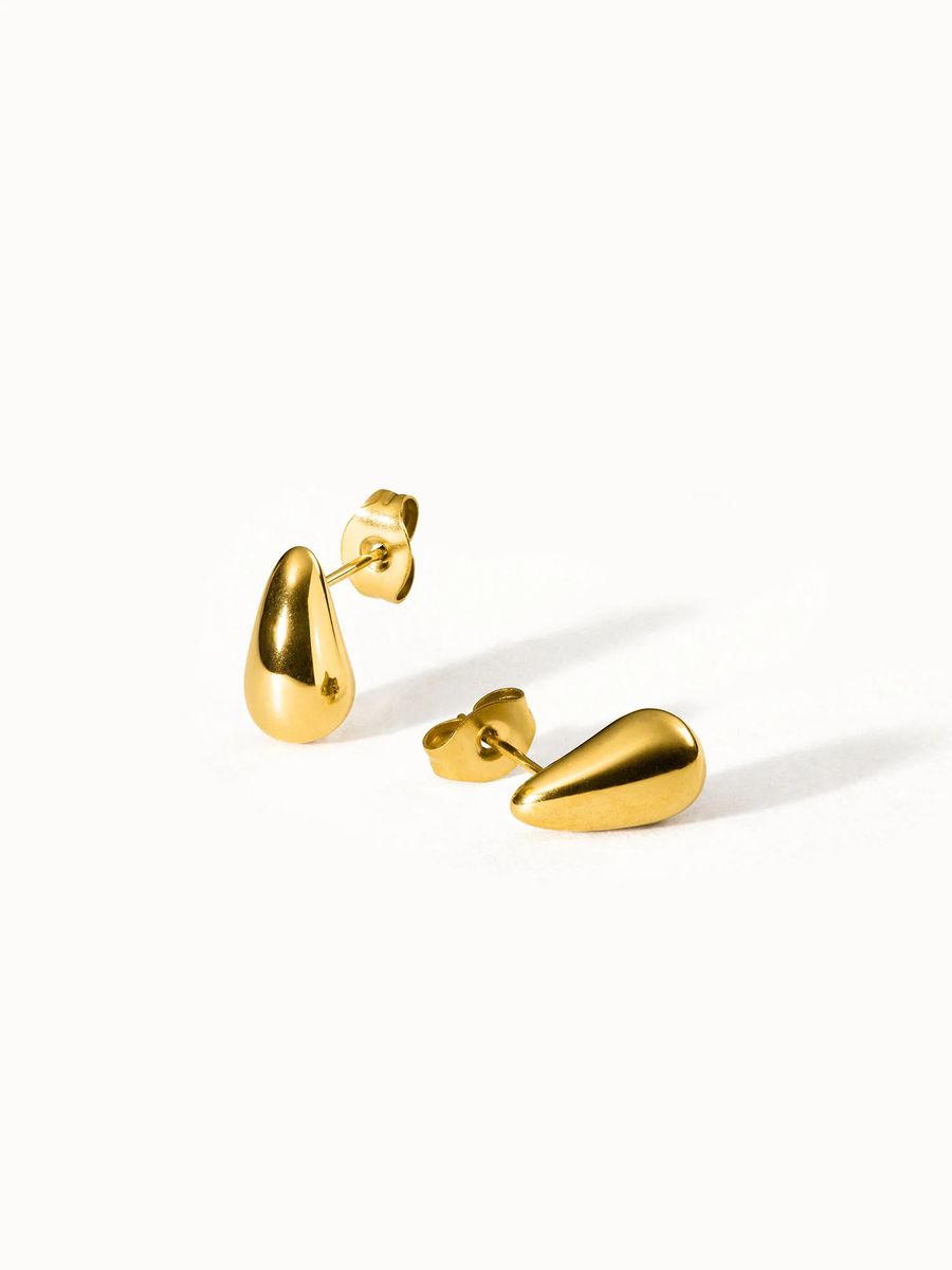 Tropfenohrstecker in Gold-Optik