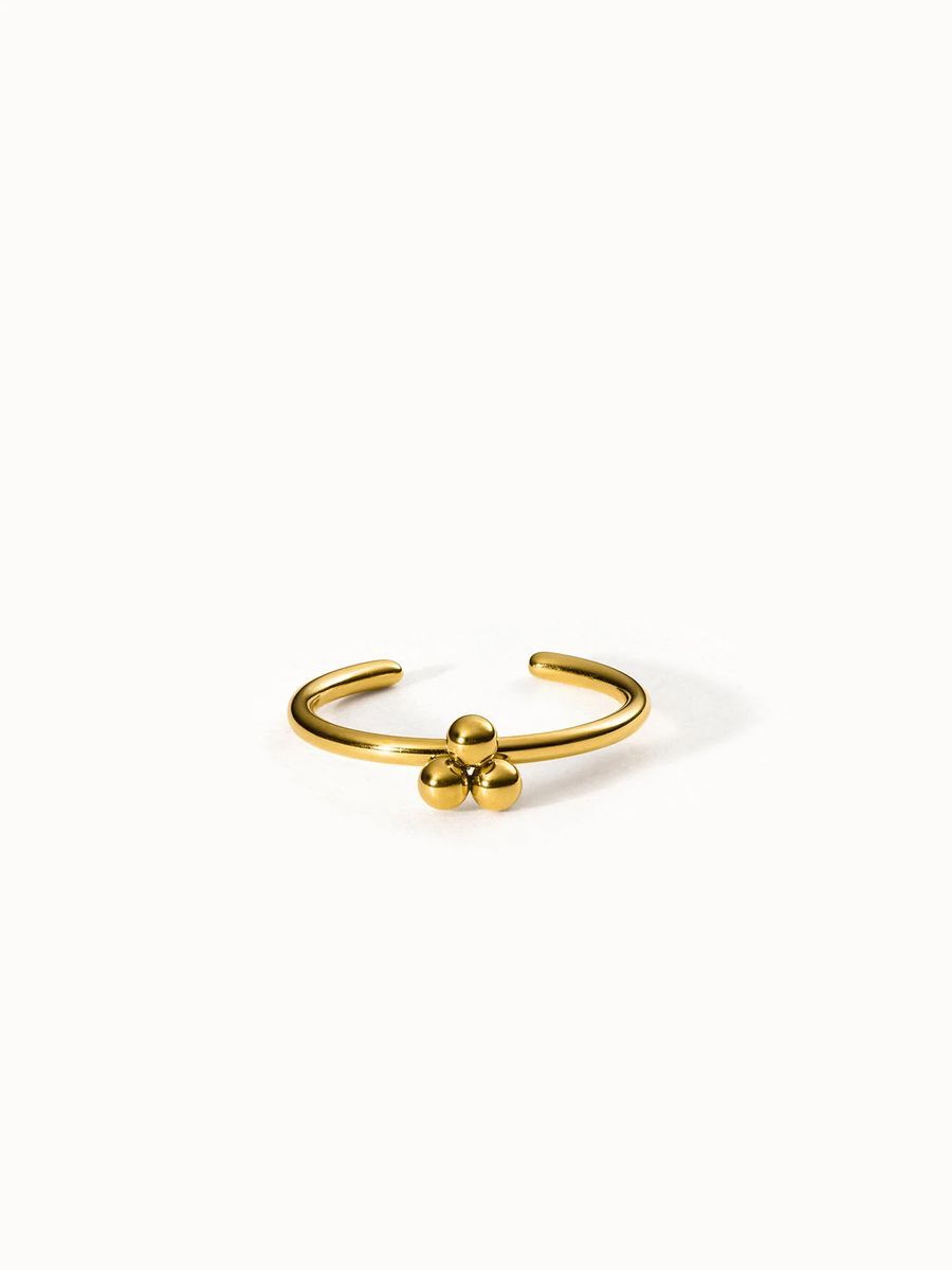 Minimalistischer Goldperlen-Stapelring