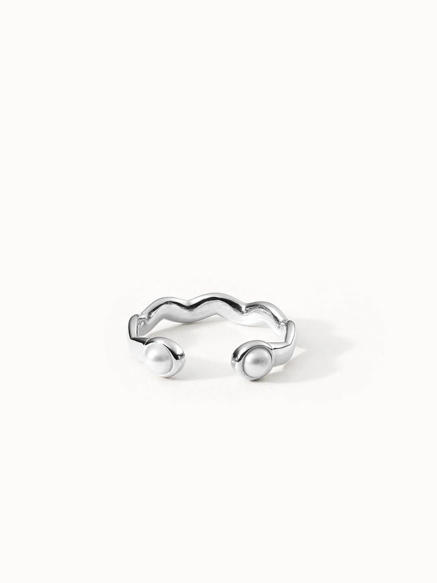 Perlenbesetzter offener Armreif Ring