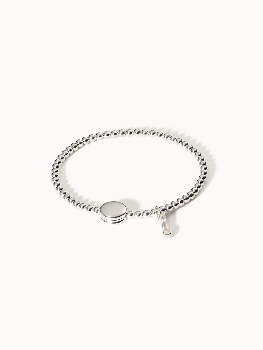Sterling Silber Perlenarmband mit Münze