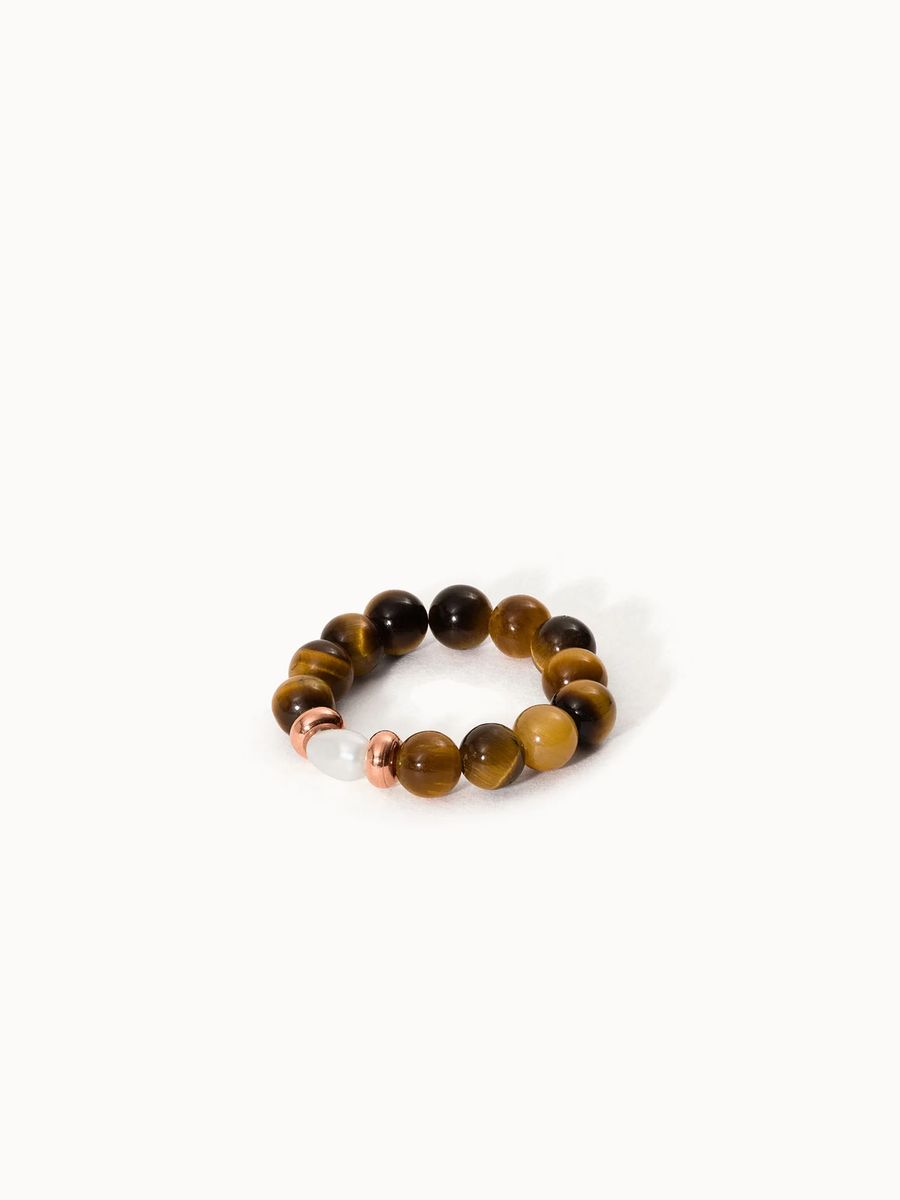 Angst-Ring mit Tigerauge-Perlen