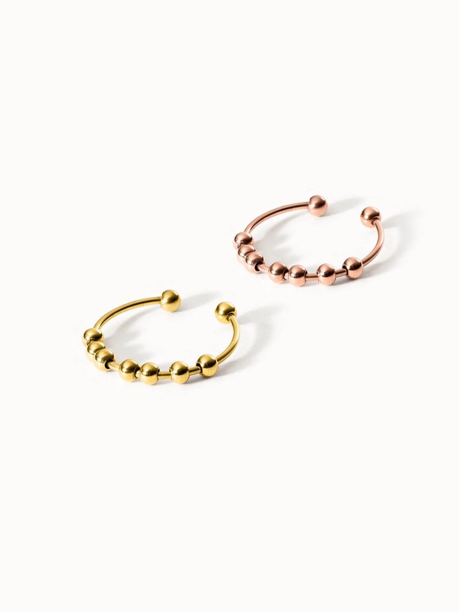 Minimalistisches Verstellbares Angst Ring Set