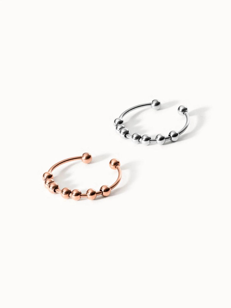 Minimalistisches Verstellbares Angst Ring Set