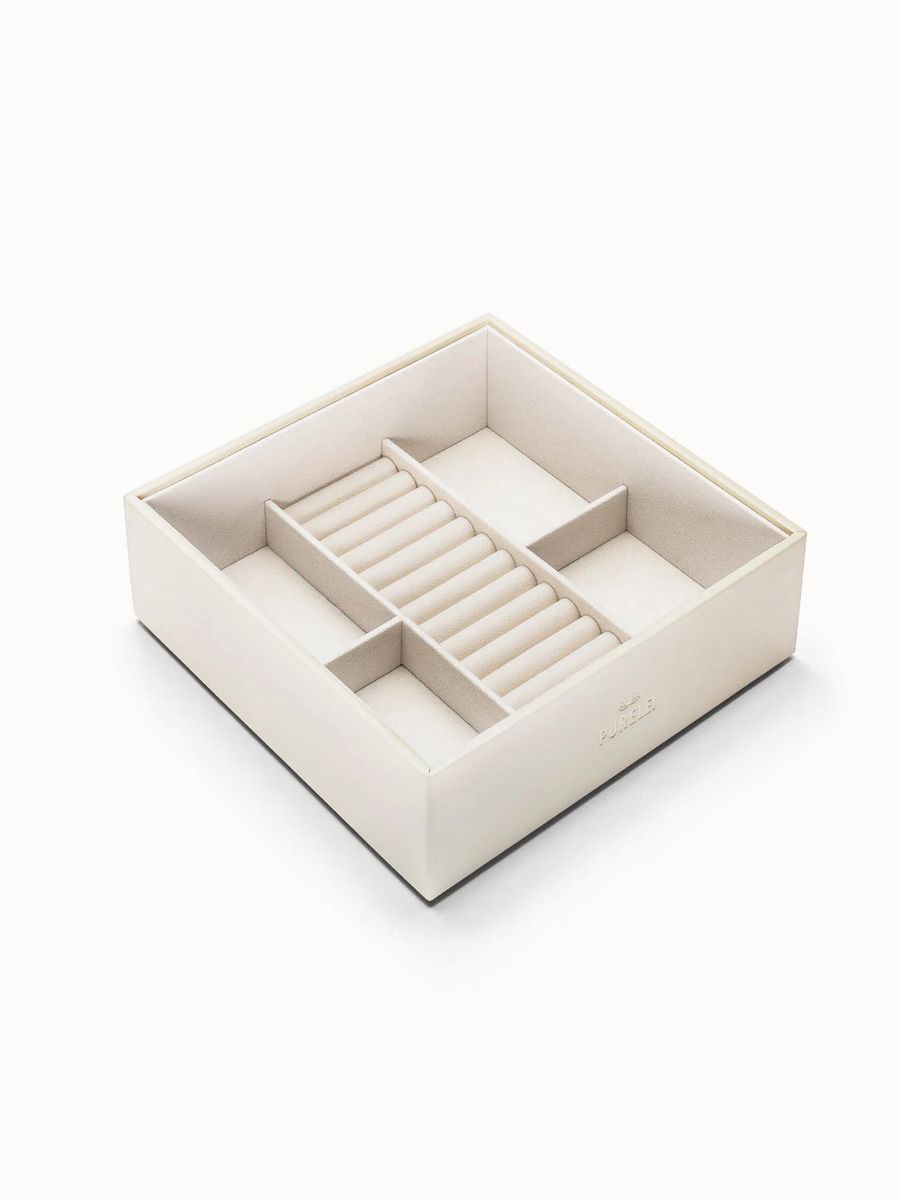 Eleganter Schmuck Organizer Tablett Greige