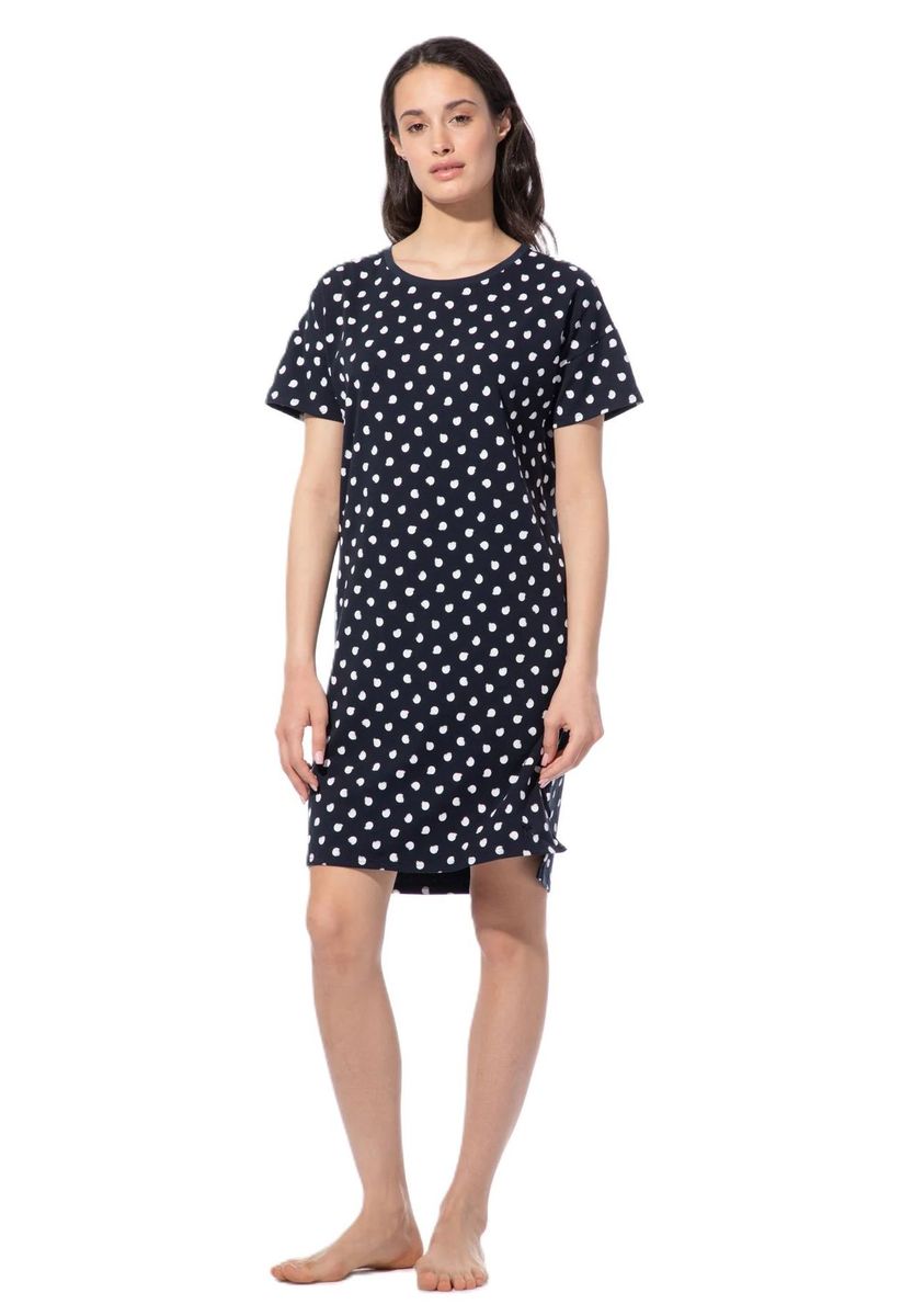 Marineblaues Polka Dot Nachthemd