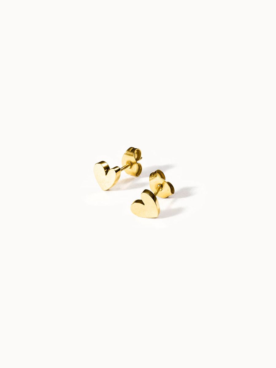 Herz-Ohrstecker in Gold-Optik