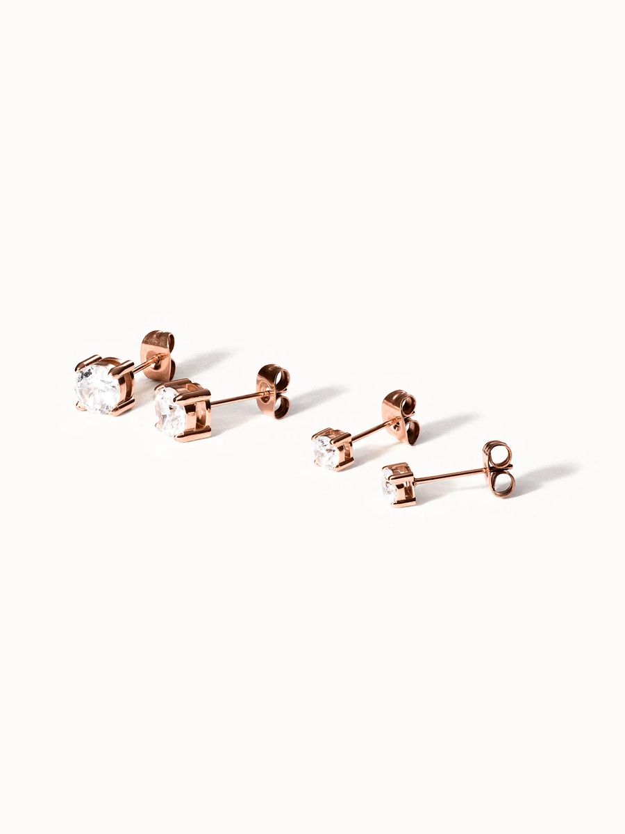 Zirkonia Ohrstecker Set