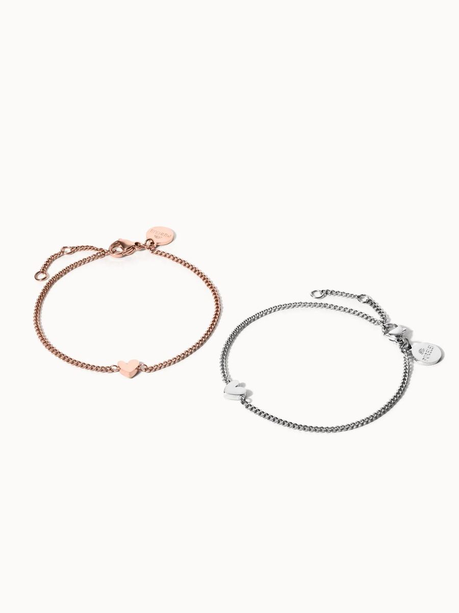 Armband-Set mit Herzanhänger