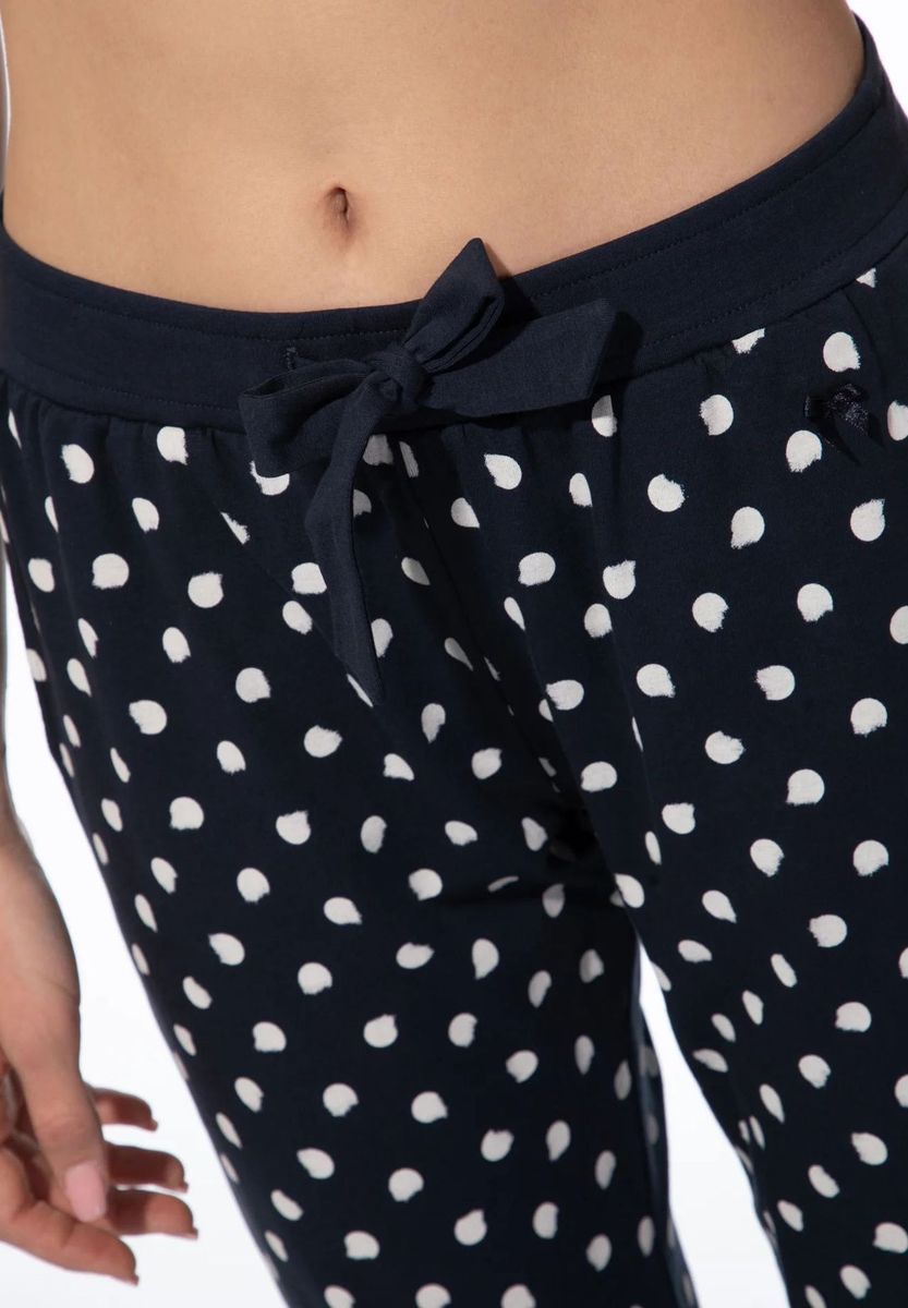 Gepunktete Loungehose mit geradem Bein