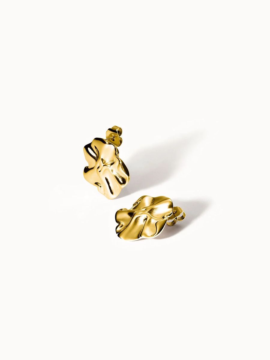 Abstrakte Goldene Blütenohrstecker