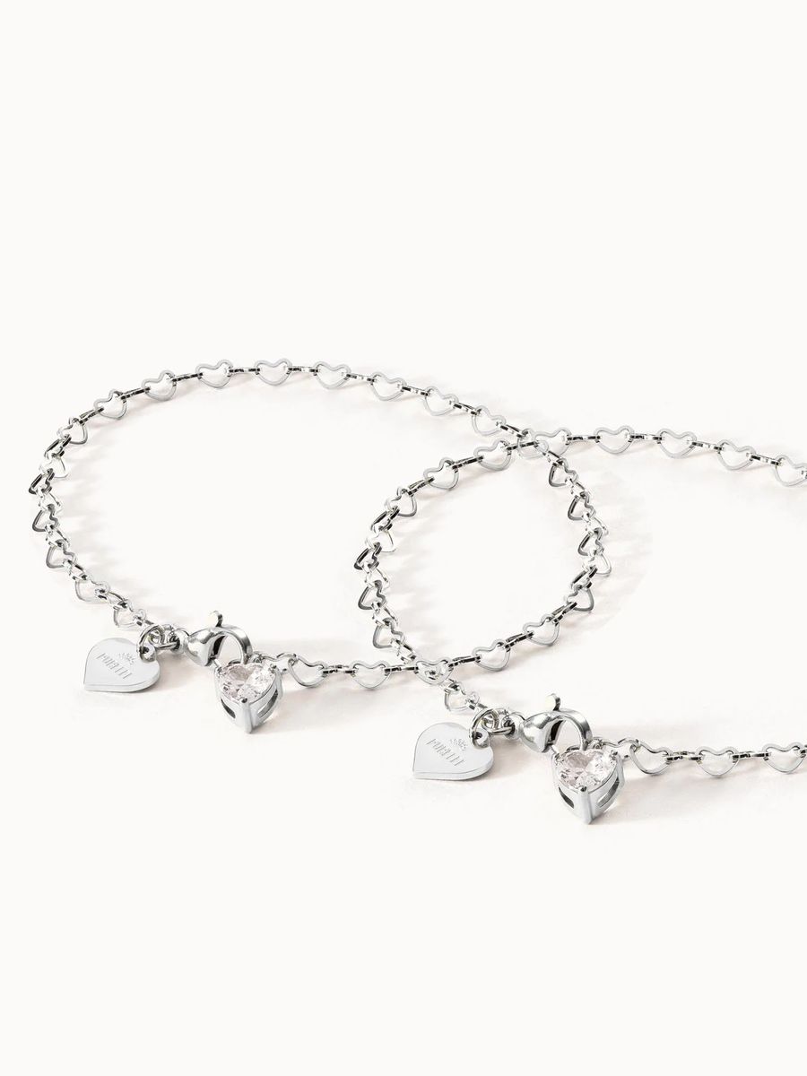Armband-Set mit Herzkette und Anhänger