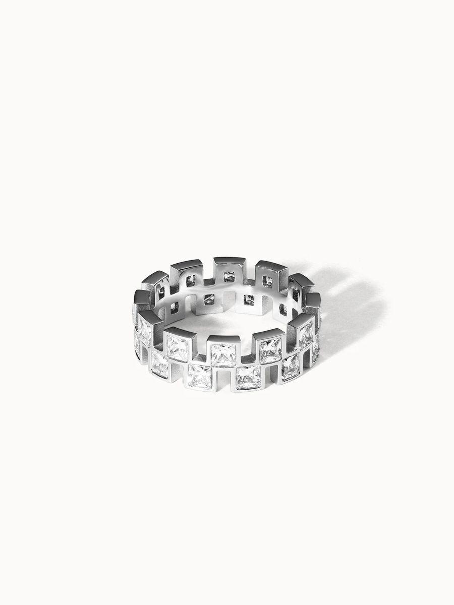 Goldplattierter Eternity-Ring mit Zirkonia