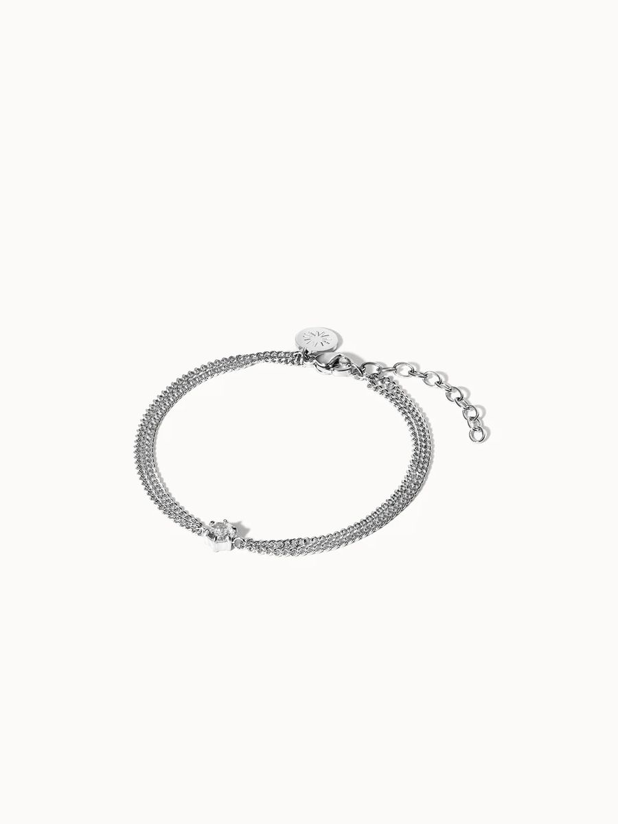 Zierliches Kettenarmband mit Kristallakzent