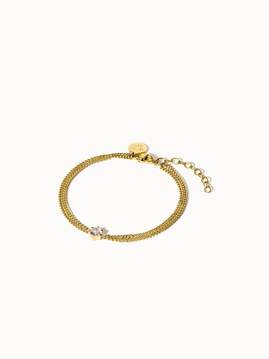 Zierliches Kettenarmband mit Kristallakzent