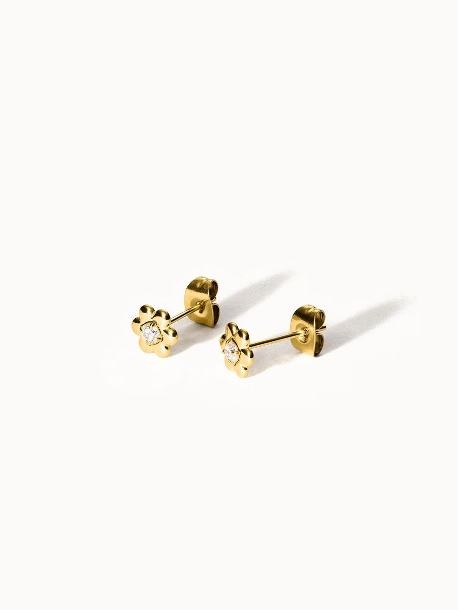 Blumenohrstecker mit Zirkonia Steinen