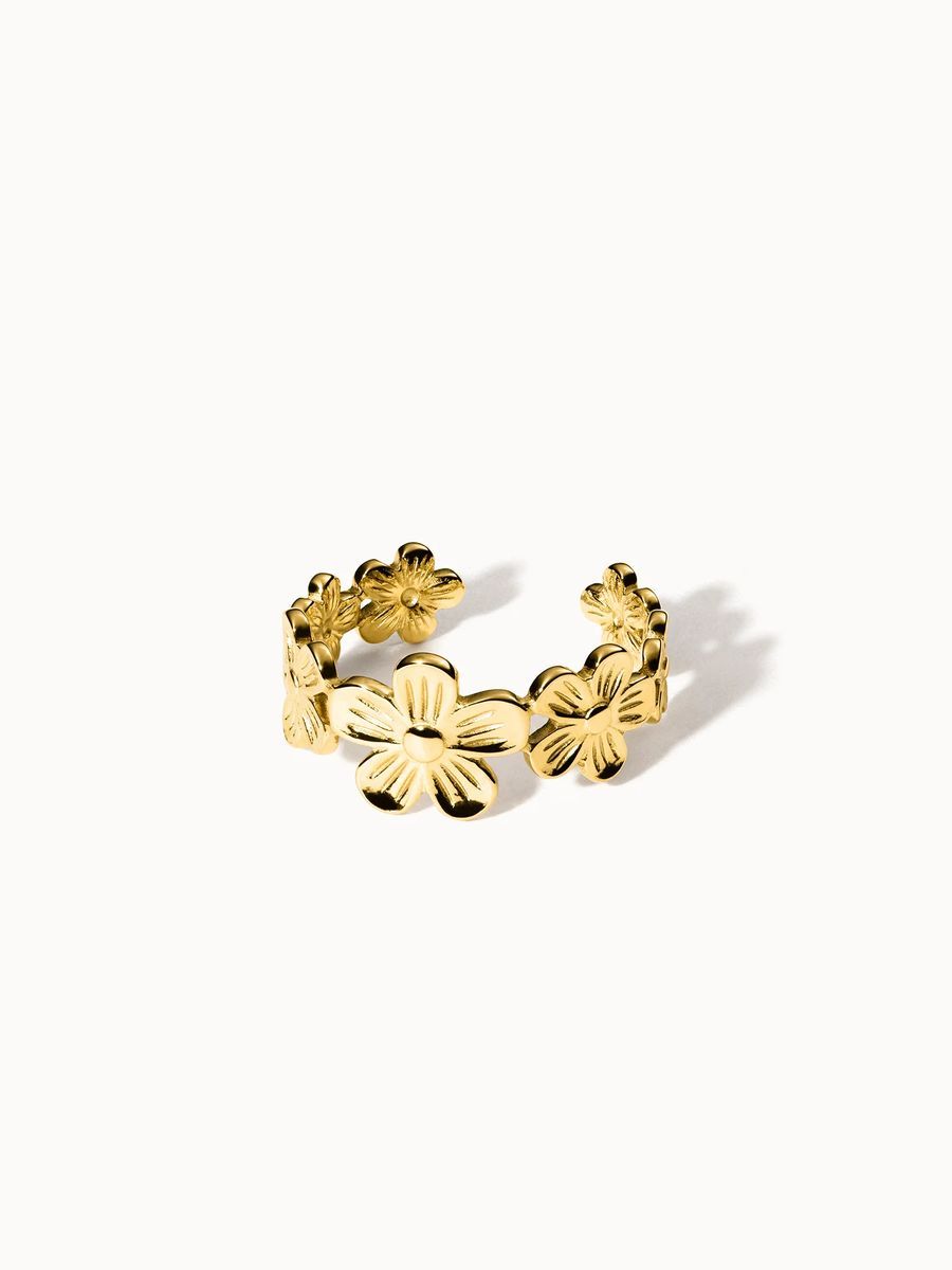 Floral Statement Ring mit Gold-Finish