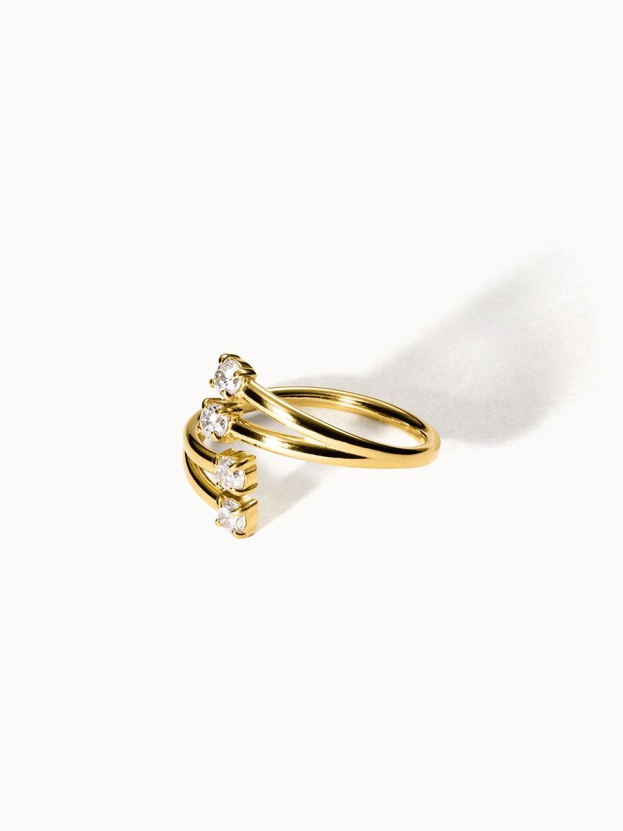 Funkelnder offener Ring mit Zirkonia